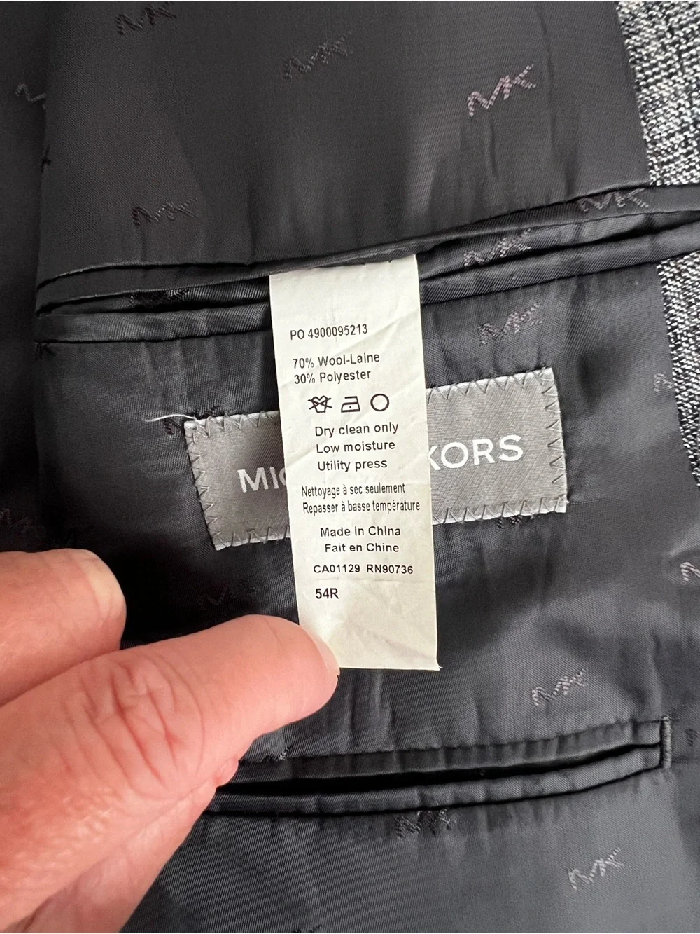 Michael Kors Men's 54R Gray Plaid Wool Blend Blazer Sport Coat